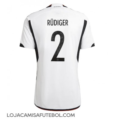 Camisa de Futebol Alemanha Antonio Rudiger #2 Equipamento Principal Mundo 2022 Manga Curta